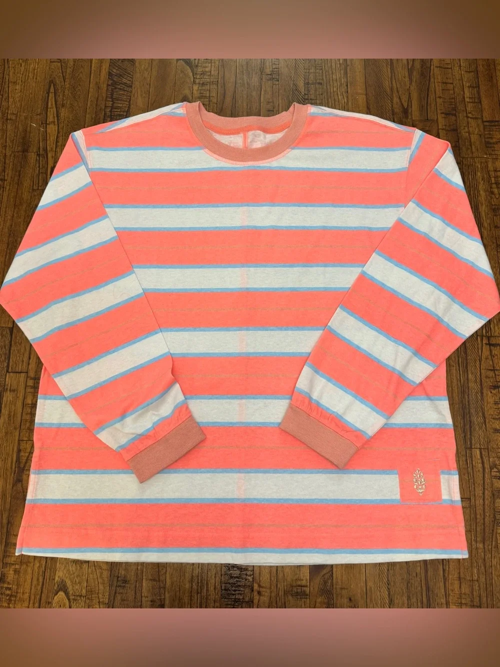 FP Movement by Free People Striped Hustle Layer Neon Coral Size Medium